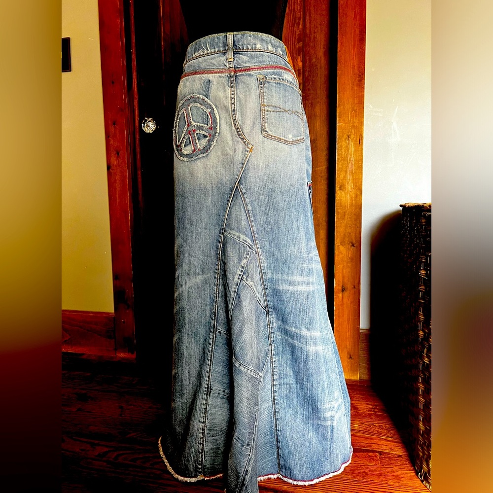 Lucky Brand denim maxi skirt size 10